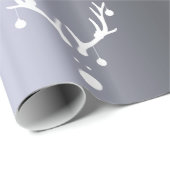 銀モダン抽象芸術おもしろいトナカイ ラッピングペーパー (ロールコーナー)