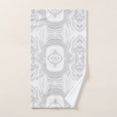 銀モダン灰色のエレガント大理石 バスタオルセット (ハンドタオル)