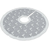 銀モダン灰色のクリスマスの木と雪 ブラッシュドポリエステルツリースカート (アングル)