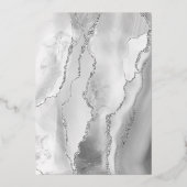 銀モダン灰色の白いアゲ結婚ート 箔招待状 (裏面)