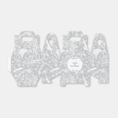 銀モダン灰色グラフィックフローラ植物学 フェイバーボックス (折り畳みなし)