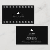 銀モダン灰色ピラミッドをブラック 名刺 (正面/裏面)