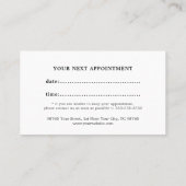 銀モダン白フェイク美容師アポイントメント 予約カード (裏面)