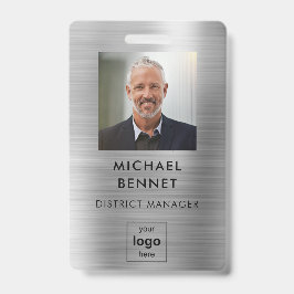 銀モダン社員の写真ID バッジ