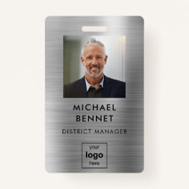 銀モダン社員の写真ID バッジ