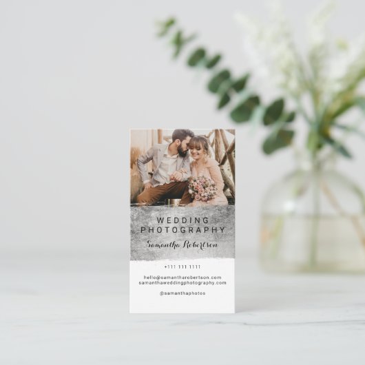 銀モダン筆写 名刺 (スタンド正面)