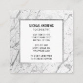 銀モダン箔お洒落白大理石 スクエア名刺 (裏面)