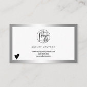 銀モダン箔のロゴオーダ感謝していユー 名刺 (裏面)