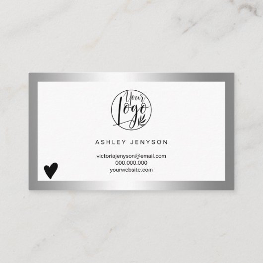 銀モダン箔のロゴオーダ感謝していユー 名刺 (裏面)