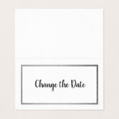 銀モダン箔カレンダー日付カードの変更 名刺 (外部フラット)