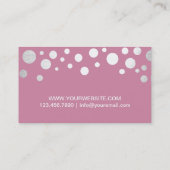 銀モダン紙吹雪ドットガーリーピンク 名刺 (裏面)