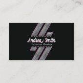 銀モダン紫ピンク光沢のある金属グリッター 名刺 (裏面)