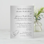 銀モダン結婚式招待状テンプレート 招待状 (スタンド正面)