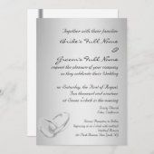 銀モダン結婚式招待状テンプレート 招待状 (正面/裏面)