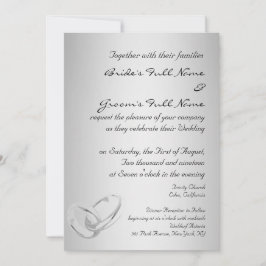 銀モダン結婚式招待状テンプレート 招待状