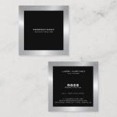 銀モダン縁ど印 スクエア名刺 (正面/裏面)