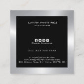 銀モダン縁ど印 スクエア名刺 (裏面)