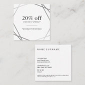 銀モダン色幾何割引券 スクエア名刺 (正面/裏面)