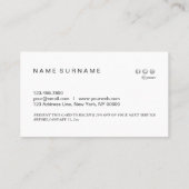 銀モダン色幾何割引券 名刺 (裏面)