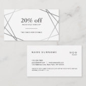 銀モダン色幾何割引券 名刺 (正面/裏面)