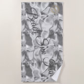 銀モダン色 ビーチタオル (正面)