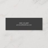 銀モダン薄ブラックストライプのサロンとスパ2 スキニー名刺 (裏面)