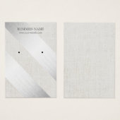 銀モダン製ストライプリネンフェイクイヤリングディスプレイ (正面&裏面)