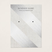 銀モダン製ストライプリネンフェイクイヤリングディスプレイ (正面)