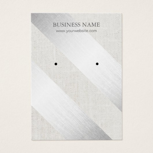 銀モダン製ストライプリネンフェイクイヤリングディスプレイ (正面)