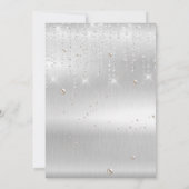 銀モダン誕生日招待 招待状 (裏面)