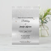 銀モダン誕生日 招待状 (スタンド正面)