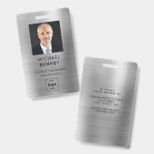 銀モダン金フェイク金の写真企業のID バッジ (正面＆裏面)