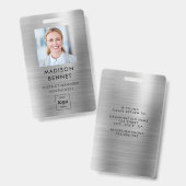 銀モダン金フェイク金の写真企業のID バッジ (正面＆裏面)