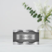 銀モダン金属プロフェッショナル 名刺 (スタンド正面)