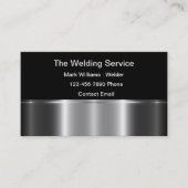 銀モダン金属調溶接 名刺 (正面)