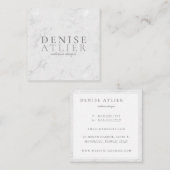 銀モダン鉱脈大理石 スクエア名刺 (正面/裏面)