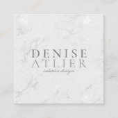 銀モダン鉱脈大理石 スクエア名刺 (正面)