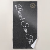 銀モダン黒 ビーチタオル (正面)