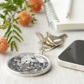 銀モダン25周年記念モノグラ結婚ム キーホルダー (側面)