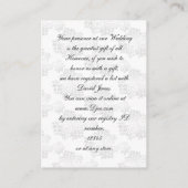 銀モノグラムのギフト登録カード エンクロージャーカード (裏面)