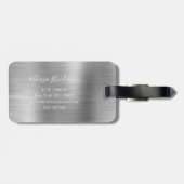 銀モノグラムのグリッタードリップメタル ラゲッジタグ (裏面横)