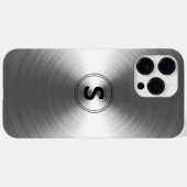 銀モノグラムのコンテンポラリー放射パターン Case-Mate iPhoneケース (裏面 (横))