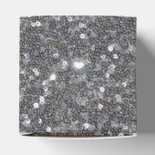 銀モノグラムの輝きフェイクグリッターキューブ フェイバーボックス (上部)