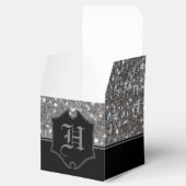 銀モノグラムの輝きフェイクグリッターキューブ フェイバーボックス (オープン)