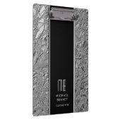 銀モノグラムの金属箔 クリップボード (右)