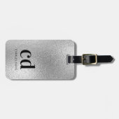 銀モノグラムイニシャル名 ラゲッジタグ (正面横)