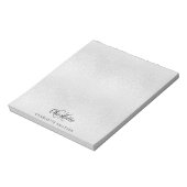 銀モノグラムイニシャル名metalic ノートパッド (回転)