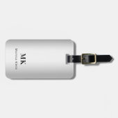 銀モノグラムイニシャル エレガント ラゲッジタグ (正面横)