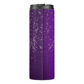 銀モノグラムモダン付き紫ブラシ仕上げ金属 | タンブラー (裏面)