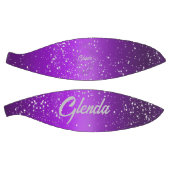 銀モノグラムモダン付き紫ブラシ仕上げ金属 | バスケットボール (パネル)